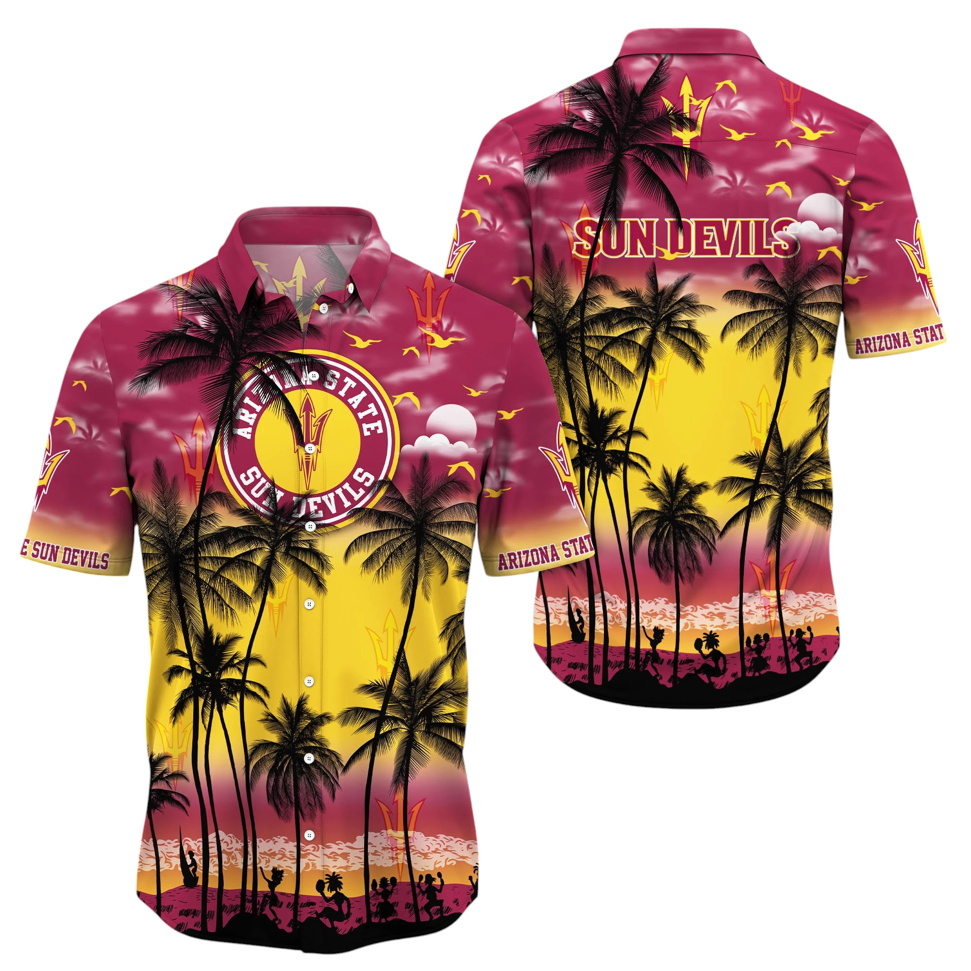 Arizona State Sun Devils Hawaiian Aloha Shirt All Over Print, Custom Name For Men Women Kids TN240425Y7HWCT27NCASD