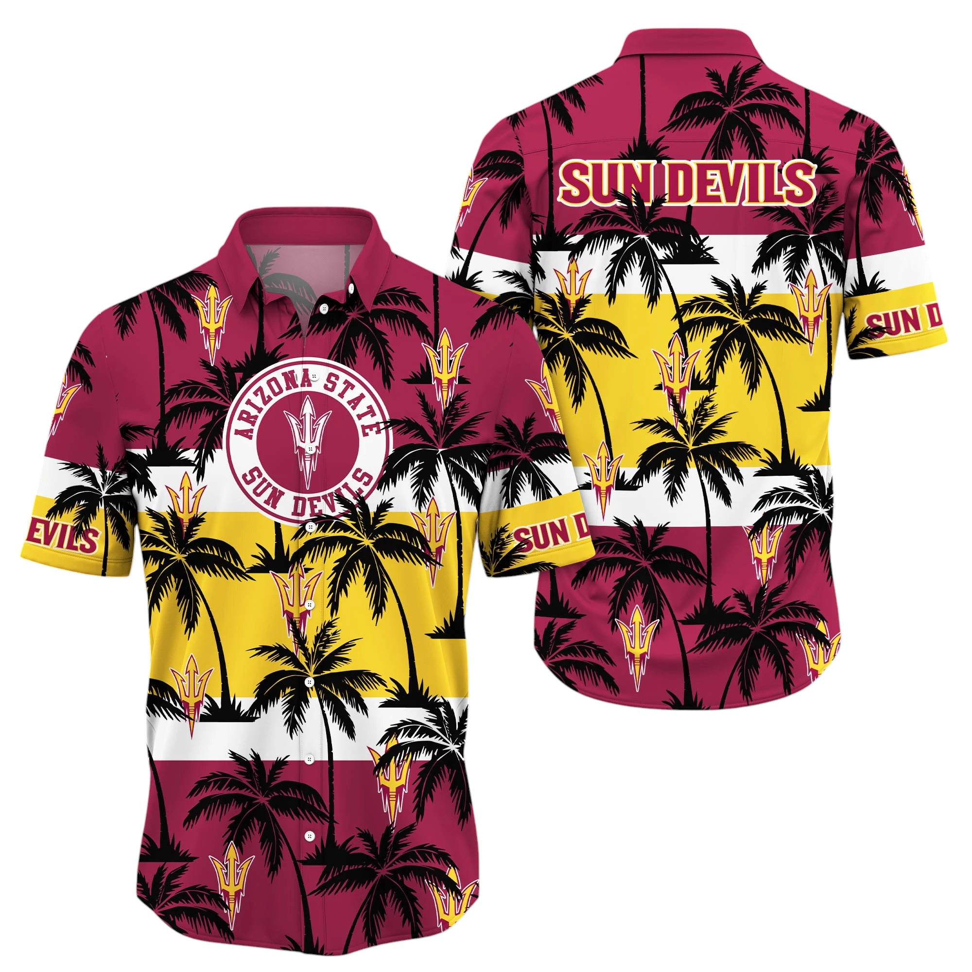 Arizona State Sun Devils Hawaiian Aloha Shirt All Over Print, Custom Name For Men Women Kids TN240425Y7HWCT3NCASD