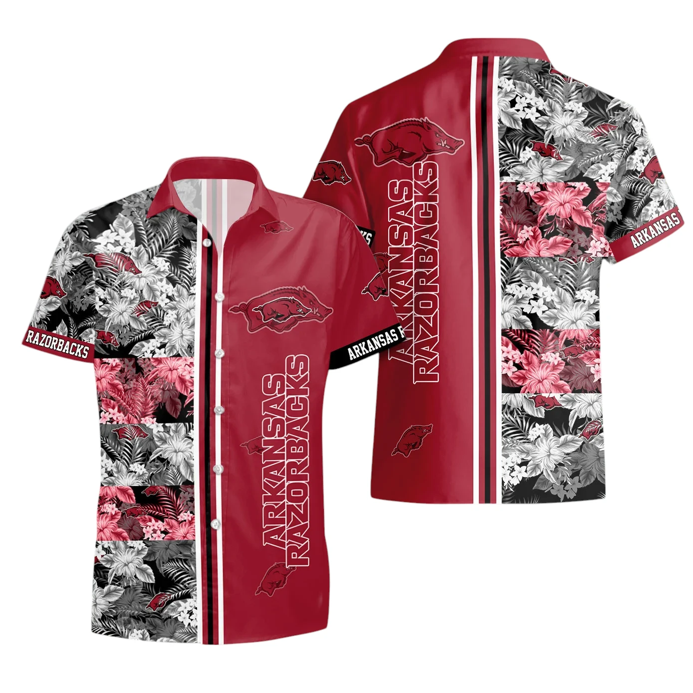 Arkansas Razorbacks Hawaiian Aloha Shirt All Over Print, Custom Name For Men Women Kids TN240425Y7HWCT11NCARR