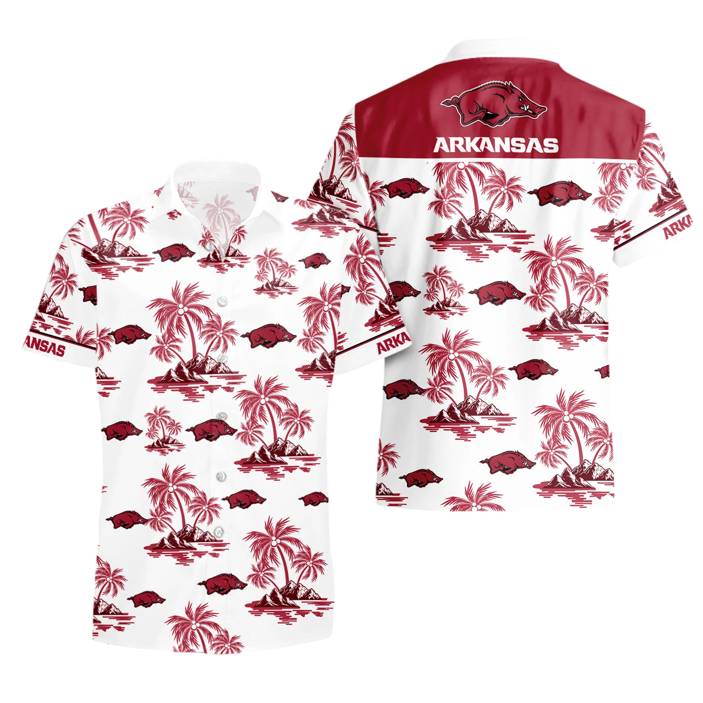 Arkansas Razorbacks Hawaiian Aloha Shirt All Over Print, Custom Name For Men Women Kids TN240425Y7HWCT15NCARR