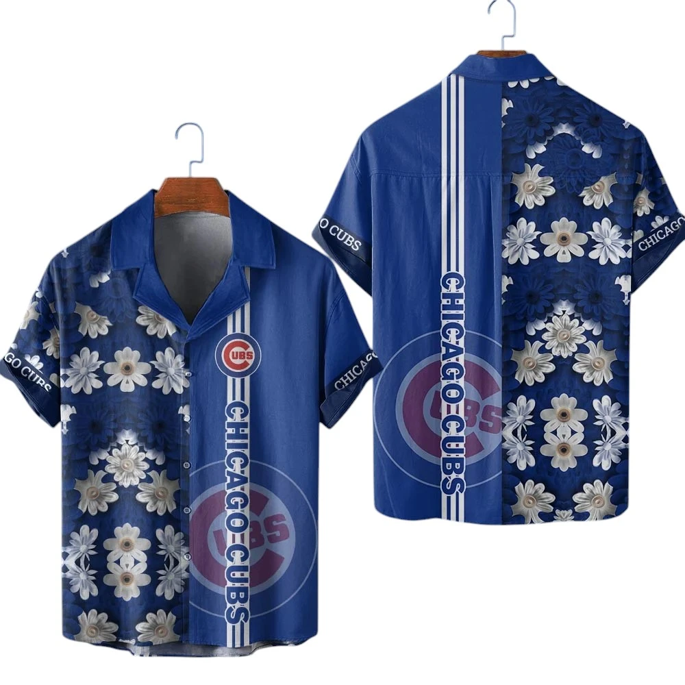 Navy Tropical Flower 3