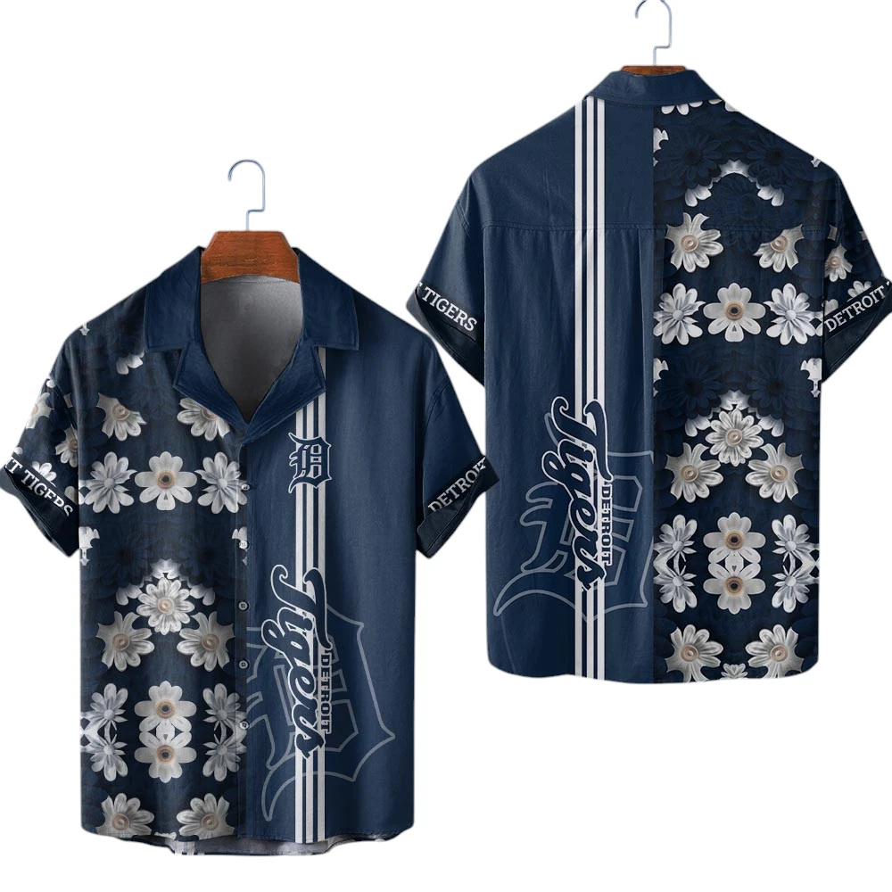 Navy Tropical Flower