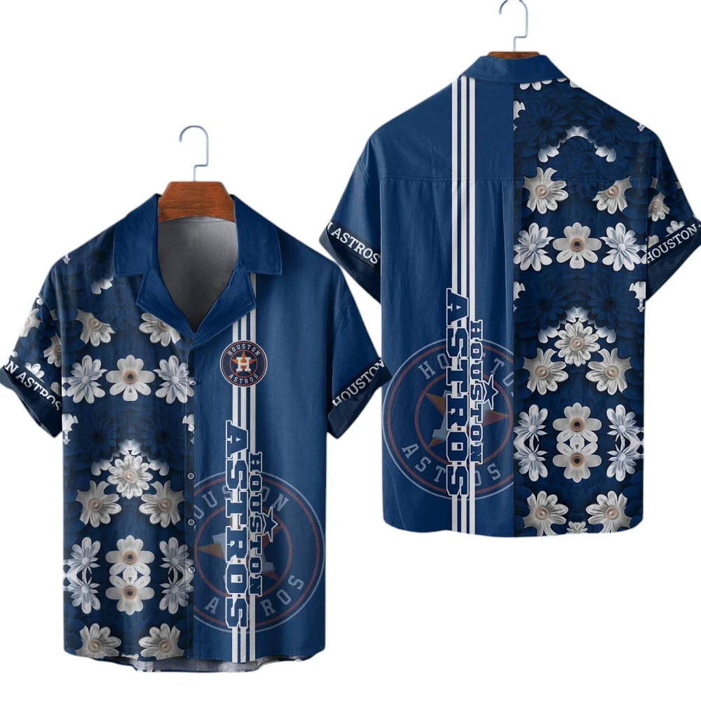 Navy Tropical Flower 3