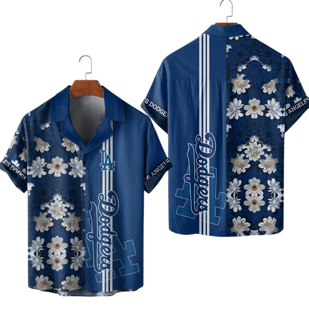 Navy Tropical Flower 3