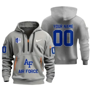Air Force Falcons Half Zip Hoodie Sport Hooded Multi-Pockets Custom Name & Number TN060525Y25QZ2HCT1NCAFF
