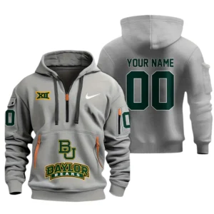 Baylor Bears Half Zip Hoodie Sport Hooded Multi-Pockets Custom Name & Number TN060525Y25QZ2HCT1NCBAY