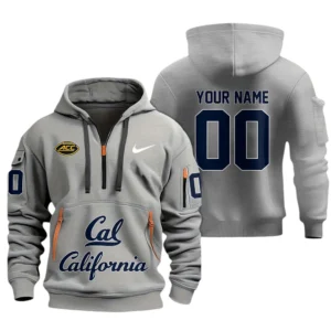 California Golden Bears Half Zip Hoodie Sport Hooded Multi-Pockets Custom Name & Number TN060525Y25QZ2HCT1NCCAL