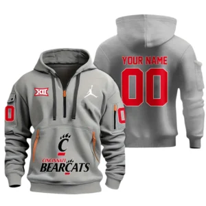 Cincinnati Bearcats Half Zip Hoodie Sport Hooded Multi-Pockets Custom Name & Number TN060525Y25QZ2HCT1NCCIN