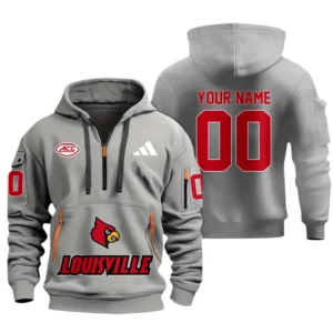 Louisville Cardinals Half Zip Hoodie Sport Hooded Multi-Pockets Custom Name & Number TN060525Y25QZ2HCT1NCLOU