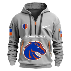 Boise State Broncos Half Zip Hoodie Sport Hooded Multi-Pockets Custom Name & Number TN060525Y25QZ2HCT2NCBSB