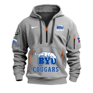 BYU Cougars Half Zip Hoodie Sport Hooded Multi-Pockets Custom Name & Number TN060525Y25QZ2HCT2NCBYU