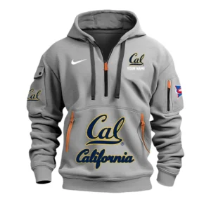 California Golden Bears Half Zip Hoodie Sport Hooded Multi-Pockets Custom Name & Number TN060525Y25QZ2HCT2NCCAL