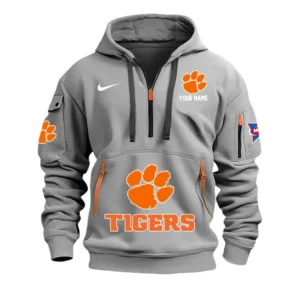 Clemson Tigers Half Zip Hoodie Sport Hooded Multi-Pockets Custom Name & Number TN060525Y25QZ2HCT2NCCU