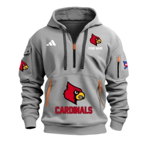 Louisville Cardinals Half Zip Hoodie Sport Hooded Multi-Pockets Custom Name & Number TN060525Y25QZ2HCT2NCLOU