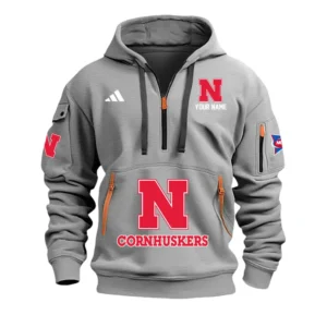 Nebraska Huskers Half Zip Hoodie Sport Hooded Multi-Pockets Custom Name & Number TN060525Y25QZ2HCT2NCNEC