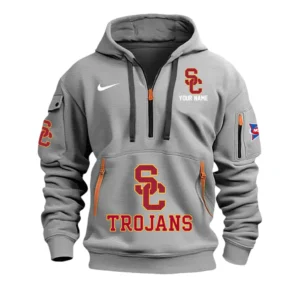 USC Trojans Half Zip Hoodie Sport Hooded Multi-Pockets Custom Name & Number TN060525Y25QZ2HCT2NCUSC