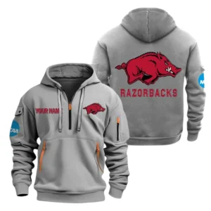 Arkansas Razorbacks Half Zip Hoodie Sport Hooded Multi-Pockets Custom Name TN070525Y25QZ2HCT1NCARK