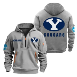 BYU Cougars Half Zip Hoodie Sport Hooded Multi-Pockets Custom Name TN070525Y25QZ2HCT1NCBYU