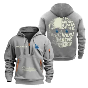 Los Angeles Dodgers Half Zip Hoodie Sport Hooded Multi-Pockets Custom Name TN120525Y25QZ2HCT1MBLAD