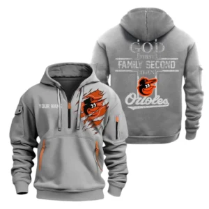Baltimore Orioles Half Zip Hoodie Sport Hooded Multi-Pockets Custom Name TN120525Y25QZ2HCT2MBBAL