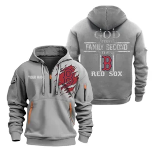 Boston Red Sox Half Zip Hoodie Sport Hooded Multi-Pockets Custom Name TN120525Y25QZ2HCT2MBBRS