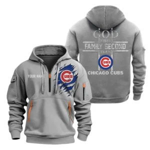 Chicago Cubs Half Zip Hoodie Sport Hooded Multi-Pockets Custom Name TN120525Y25QZ2HCT2MBCHC