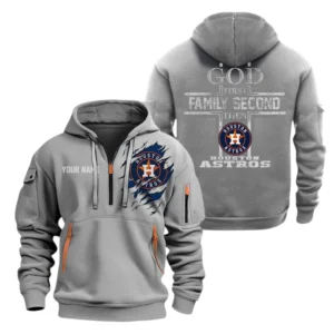 Houston Astros Half Zip Hoodie Sport Hooded Multi-Pockets Custom Name TN120525Y25QZ2HCT2MBHOU
