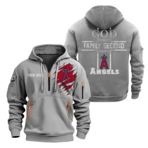 Los Angeles Angels Half Zip Hoodie Sport Hooded Multi-Pockets Custom Name TN120525Y25QZ2HCT2MBLAA