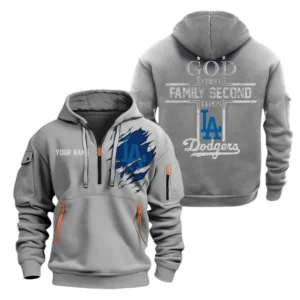 Los Angeles Dodgers Half Zip Hoodie Sport Hooded Multi-Pockets Custom Name TN120525Y25QZ2HCT2MBLAD