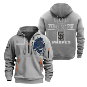 San Diego Padres Half Zip Hoodie Sport Hooded Multi-Pockets Custom Name TN120525Y25QZ2HCT2MBSD
