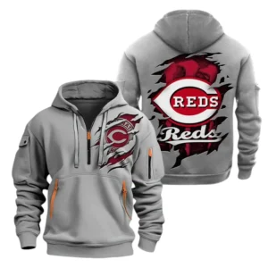 Cincinnati Reds Half Zip Hoodie Sport Hooded Multi-Pockets Custom Name TN190525Y25QZ2HCT1MBCIN