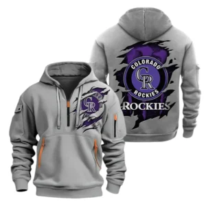 Colorado Rockies Half Zip Hoodie Sport Hooded Multi-Pockets Custom Name TN190525Y25QZ2HCT1MBCOL