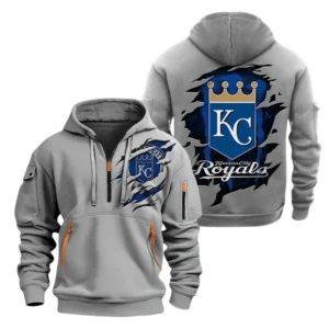 Kansas City Royals Half Zip Hoodie Sport Hooded Multi-Pockets Custom Name TN190525Y25QZ2HCT1MBKC