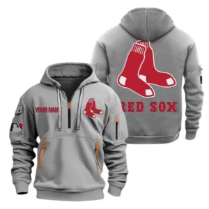 Boston Red Sox Half Zip Hoodie Sport Hooded Multi-Pockets Custom Name TN190525Y25QZ2HCT3MBBRS