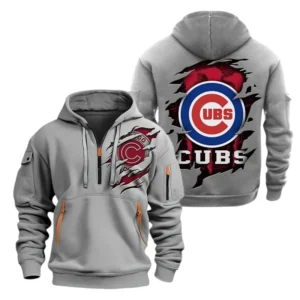 Chicago Cubs Half Zip Hoodie Sport Hooded Multi-Pockets Custom Name TN190525Y25QZ2HCT2MBCHC