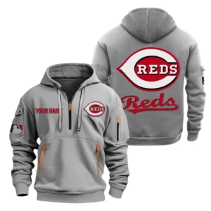 Cincinnati Reds Half Zip Hoodie Sport Hooded Multi-Pockets Custom Name TN190525Y25QZ2HCT2MBCIN