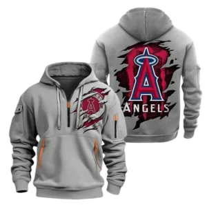Los Angeles Angels Half Zip Hoodie Sport Hooded Multi-Pockets Custom Name TN190525Y25QZ2HCT2MBLAA