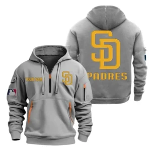San Diego Padres Half Zip Hoodie Sport Hooded Multi-Pockets Custom Name TN210525Y25QZ2HCT1MBSD