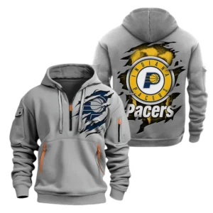 Indiana Pacers Half Zip Hoodie Sport Hooded Multi-Pockets Custom Name TN210525Y25QZ2HCT1NAIND