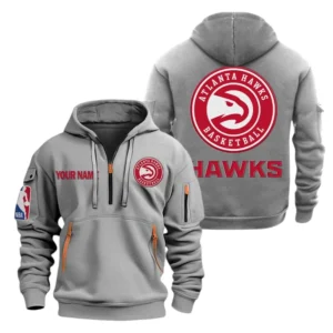 Atlanta Hawks Half Zip Hoodie Sport Hooded Multi-Pockets Custom Name TN210525Y25QZ2HCT2NAATL