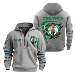 Boston Celtics Half Zip Hoodie Sport Hooded Multi-Pockets Custom Name TN210525Y25QZ2HCT2NABOS