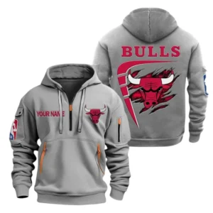 Chicago Bulls Half Zip Hoodie Sport Hooded Multi-Pockets Custom Name TN210525Y25QZ2HCT2NACHI