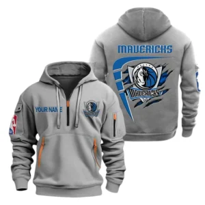 Dallas Mavericks Half Zip Hoodie Sport Hooded Multi-Pockets Custom Name TN210525Y25QZ2HCT2NADAL