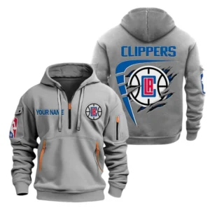 LA Clippers Half Zip Hoodie Sport Hooded Multi-Pockets Custom Name TN210525Y25QZ2HCT2NALAC