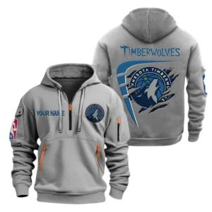 Minnesota Timberwolves Half Zip Hoodie Sport Hooded Multi-Pockets Custom Name TN210525Y25QZ2HCT2NAMT