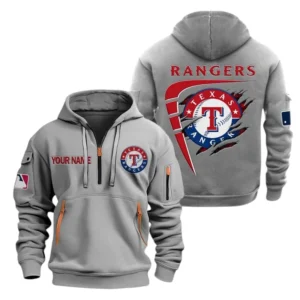 Texas Rangers Half Zip Hoodie Sport Hooded Multi-Pockets Custom Name TN210525Y25QZ2HCT3MBTEX