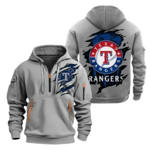 Texas Rangers Half Zip Hoodie Sport Hooded Multi-Pockets Custom Name TN220525Y25QZ2HCT2MBTEX