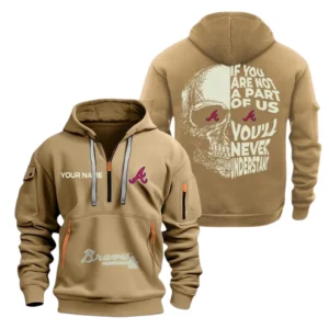 Atlanta Braves Half Zip Hoodie Sport Hooded Multi-Pockets Custom Name TN130525Y25QZ2HCT1MBATL