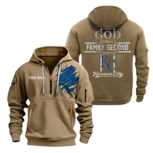 Kansas City Royals Half Zip Hoodie Sport Hooded Multi-Pockets Custom Name TN210525Y25QZ2HCT2MBKC