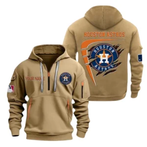 Houston Astros Half Zip Hoodie Sport Hooded Multi-Pockets Custom Name TN210525Y25QZ2HCT3MBHOU